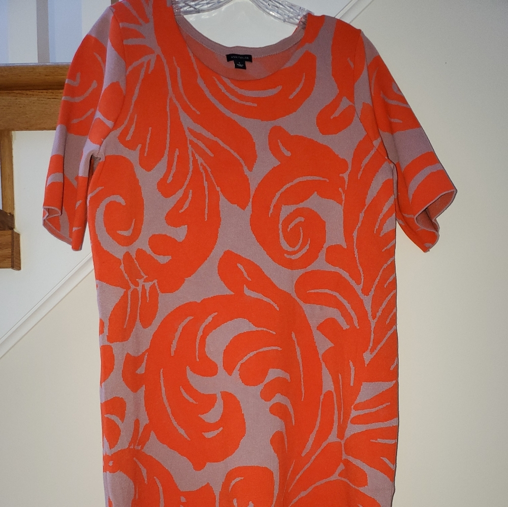 Ann Taylor Orange & Mauve shift dress